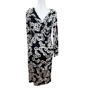 Diane Von Furstenberg Black and White Midi Dress